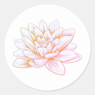 Delicate roze Lotus Flower Classic Round Sticker