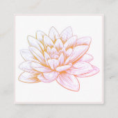 Delicate roze Lotus Flower Square Visitekaartje (Achterkant)