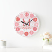 Delicate roze monogram - Kind Grote Klok (Huis)