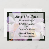 Delicate Roze Orchideeën Bewaar de Datum Aankondigingskaart (Voorkant / Achterkant)