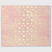 Delicate roze pasta Golden Polka Dots Cadeaupapier (Vlak)