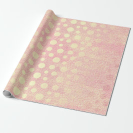 Delicate roze pasta Golden Polka Dots Cadeaupapier