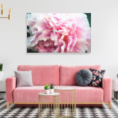 Delicate Roze Pioen Bloemen Verpakte Canvas Print (Insitu (Woonkamer))