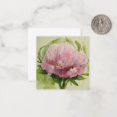 Delicate roze pony notitiekaartje (Voorkant / Achterkant in situ)