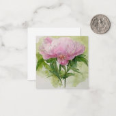 Delicate roze pony notitiekaartje (Voorkant / Achterkant in situ)