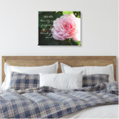 Delicate Roze Roos met Spreuk Canvas Afdruk (Insitu (Slaapkamer))