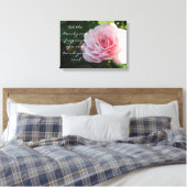 Delicate Roze Roos met Spreuk Canvas Afdruk (Insitu (Slaapkamer))