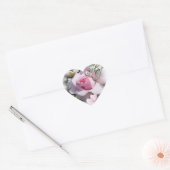 Delicate Roze Rose Monogram Bruiloft Hart Sticker (Envelop)