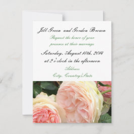Delicate roze Rose Wedding Invitation Kaart