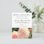 Delicate roze Rose Wedding Invitation Kaart (Staand voorkant)