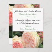 Delicate roze Rose Wedding Invitation Kaart (Voorkant / Achterkant)