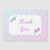 Delicate Roze Rozen Dank u Magnetische Kaart (Voorkant)