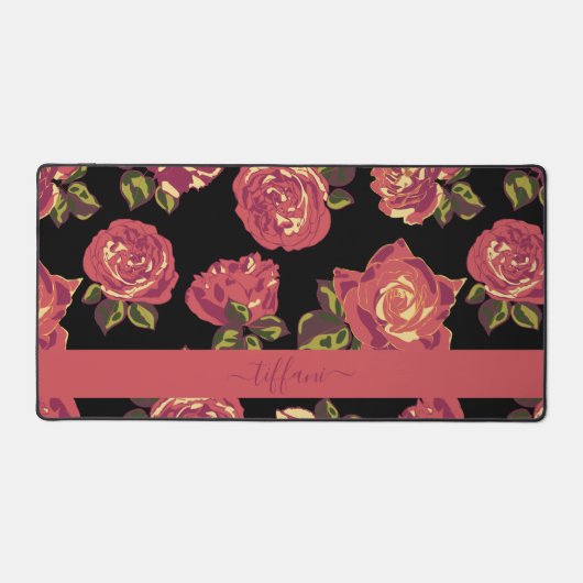 Delicate roze rozen in bloei bureaumat (Voorkant)