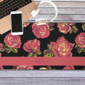 Delicate roze rozen in bloei bureaumat