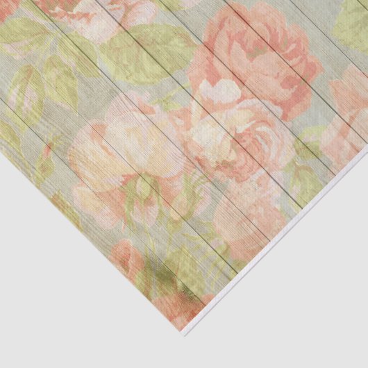 Delicate roze rozen op hout tissuepapier (Detail)