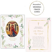 Delicate Roze Rozen Orthodox Bruiloft Gebed Kaart Plaatskaartje