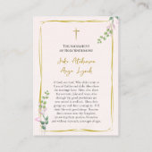 Delicate Roze Rozen Orthodox Bruiloft Gebed Kaart Plaatskaartje (Achterkant)