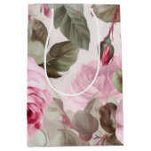 Delicate Roze Rozen uit de Vintage Collectie Medium Cadeauzakje (Voorkant)