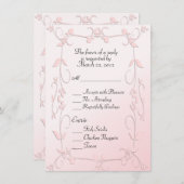 Delicate roze RSVP met boom van keuze Kaart (Voorkant / Achterkant)