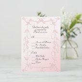 Delicate roze RSVP met boom van keuze Kaart (Staand voorkant)