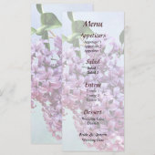Delicate Roze Sering Wedding Menu (Voorkant / Achterkant)