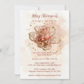 Delicate Roze Tinten Glitter Glas Effect Roos Kaart (Voorkant)