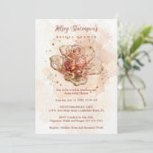 Delicate Roze Tinten Glitter Glas Effect Roos Kaart (Staand voorkant)