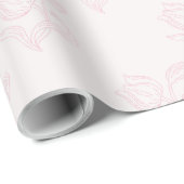 Delicate Roze Tulp Lineart Bruidsmeisje Feest Cadeaupapier (Rol Hoek)