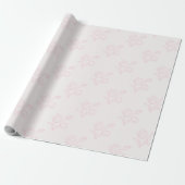 Delicate Roze Tulp Lineart Bruidsmeisjesfeest Cadeaupapier (Uitgerold)