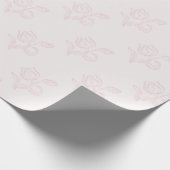 Delicate Roze Tulp Lineart Bruiloftsfeest Cadeaupapier (Hoek)