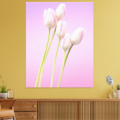 Delicate Roze Tulpen Uitgerekt Canvas Print (Insitu (Woonkamer))