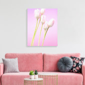 Delicate Roze Tulpen Uitgerekt Canvas Print (Insitu (Woonkamer))
