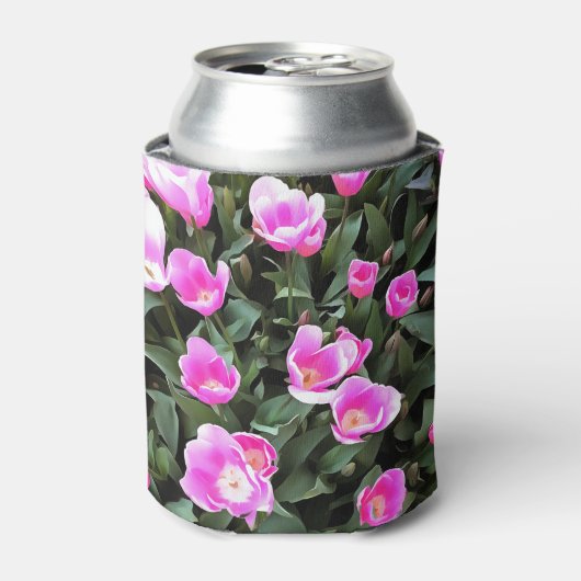 Delicate Roze Tulpen van Istanbul Blikjeskoeler (Blikje Voorkant)
