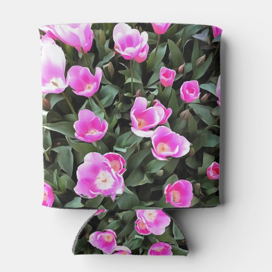 Delicate Roze Tulpen van Istanbul Blikjeskoeler (Achterkant)