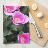 Delicate Roze Tulpen van Istanbul Theedoek (Quarter Fold)