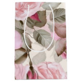 Delicate Roze Vintagerozen Medium Cadeauzakje (Voorkant)