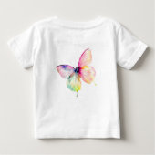Delicate roze vlinder in pastel regenboog kleuren (Achterkant)