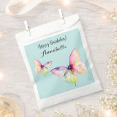 Delicate roze vlinder in pastel regenboog kleuren bedankzakje (Geknipt)