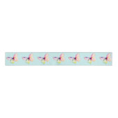 Delicate roze vlinder in pastel regenboog kleuren grosgrain lint (Voorkant)