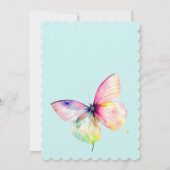 Delicate roze vlinder in pastel regenboog kleuren kaart (Achterkant)