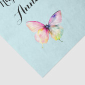 Delicate roze vlinder in pastel regenboog kleuren tissuepapier (Detail)