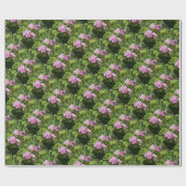 Delicate roze voorjaarsbloemen cadeaupapier (Vlak)