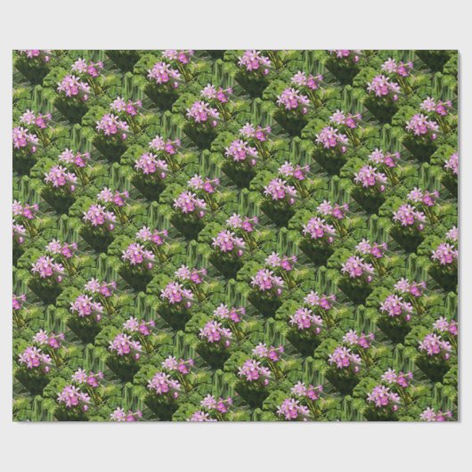 Delicate roze voorjaarsbloemen cadeaupapier (Vlak)