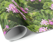 Delicate roze voorjaarsbloemen cadeaupapier (Rol Hoek)