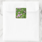 Delicate roze voorjaarsbloemen vierkante sticker (Tas)