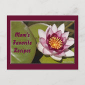 Delicate roze water Lily Bloem Foto Recipe Briefkaart (Voorkant)