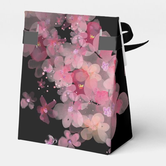 Delicate Roze Waterverf Bloemen Bedankdoosjes (Achterkant)