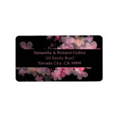 Delicate Roze Waterverf Bloemen Etiket (Voorkant)