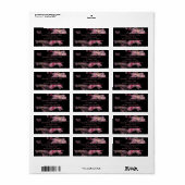 Delicate Roze Waterverf Bloemen Etiket (Full Sheet)