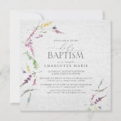 Delicate roze Waterverf Floral Girl Baptisme Kaart (Voorkant)